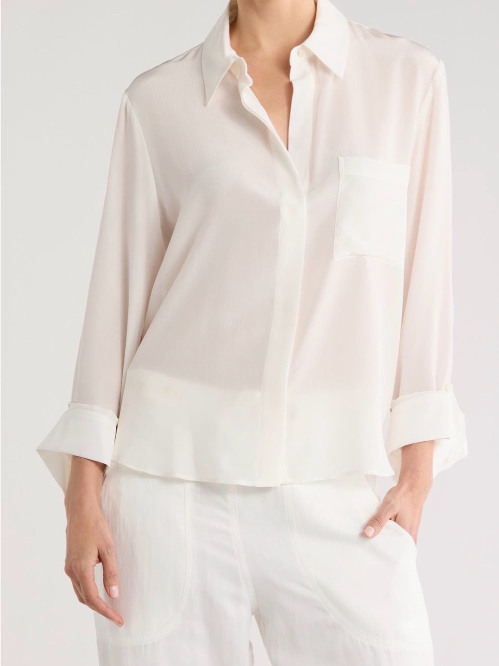 TWP New Morning After Silk Button-Up Shirt. Size M